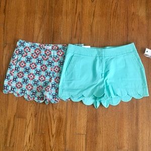 NWT Set of 2 Crown & Ivy Scalloped Mint Shorts